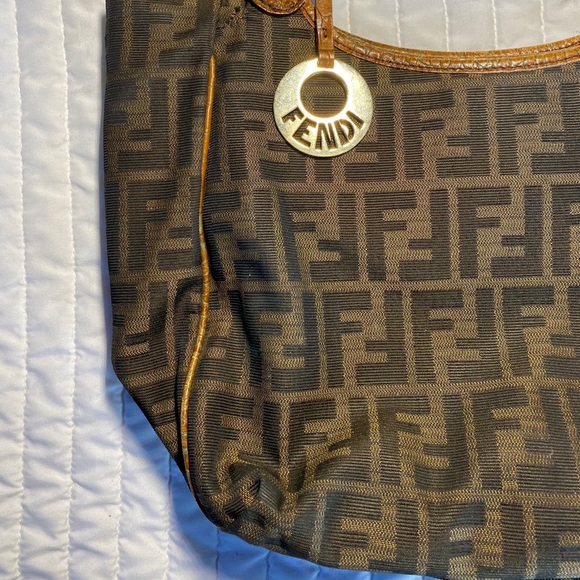 FENDI Crocodile Embossed Trim Zucca Chef Tote Bag - Picture 9 of 16